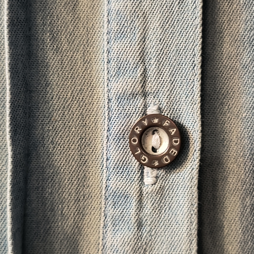Vintage Faded Glory Denim Dress Maxi Juniors 9 Y2K Cottagecore Pleated Polo - Picture 6 of 8